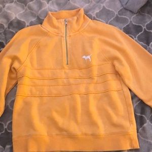 pink, yellow sweater